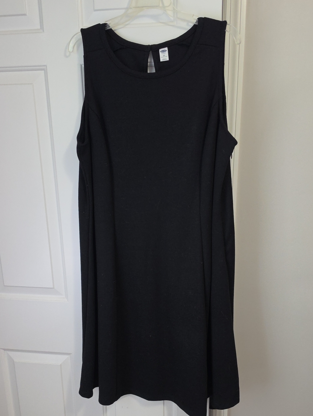 Black Sleeveless Mini A-Line Dress 2X Heavier Woven Fabric